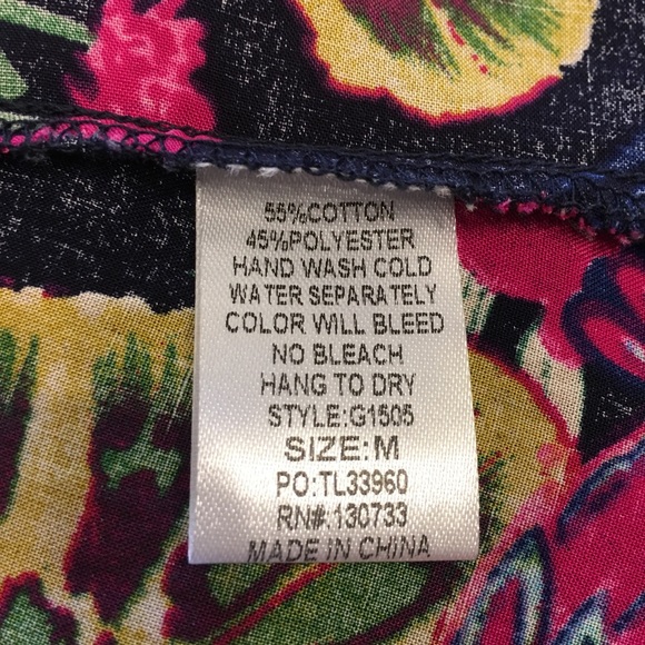 Umgee | Navy Pink Floral Hi Lo Swing Dress M - Picture 8 of 8